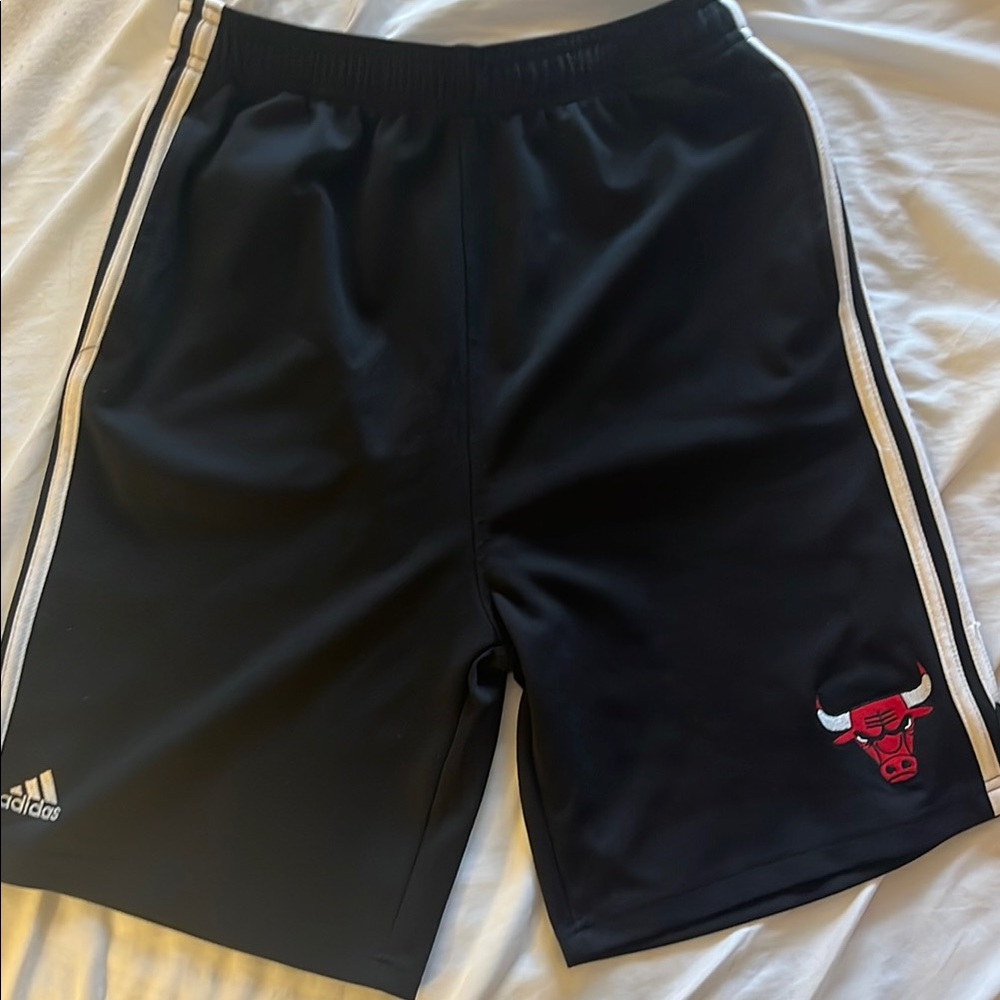 Adidas Black Boy’s Shorts with Bulls Logo